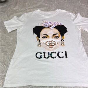 Gucci White Graphic T-Shirt